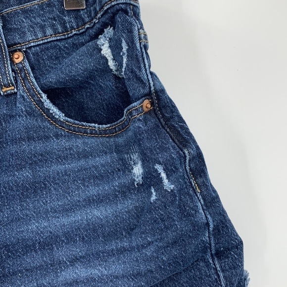 Levis 501 cut-off denim jean shorts distressed button fly raw hem fray women 29 - Picture 2 of 5